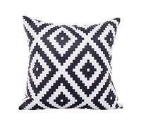 Cuigu Housse de coussin moderne rayée en peluche Motif géométrique noir et blanc 45 x 45 cm, Polyester, coton., couleur n°2, Taille unique