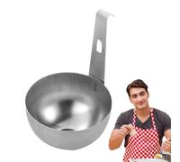 Cuiller à œufs pochés en acier inoxydable avec crochet, coquetiers pochés en acier inoxydable à suspendre, tasses rondes antiadhésives pour la maison, la cuisine, le pique-nique, le petit déjeuner, le