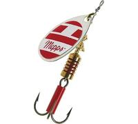 Cuiller Tournante A Palette Ovale - Mepps Aglia Blanc Rouge N°2-4,5g - Argent Rayures Rouges