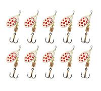 Cuiller Tournante A Palette Ovale - Mepps Aglia Lot de 10 No1-3,5G - Argent Points Rouges