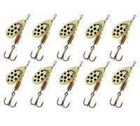 Cuiller Tournante A Palette Ovale - Mepps Aglia Lot de 10 No1-3,5G - Or Points Noirs