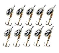 Cuiller Tournante A Palette Ovale - Mepps Aglia Lot de 10 No3-6,5G - Argent Points Noirs