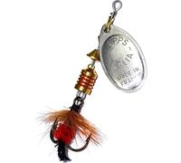 Cuiller Tournante A Palette Ovale - Mepps Aglia Mouche N°2-4,5g - Argent Mouche Rouge