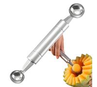 Cuillère à billes, emporte-pièce à pastèque, coupe-boule de pastèque, pelle à fruits en acier inoxydable - Poignée ergonomique double face, ustensile de cuisine, adapté à un usage alimentaire pour