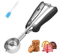 Cuillère à biscuits moyenne 2 cuillères à soupe, taille #40, cuillère à crème glacée en acier inoxydable 18/8 avec prise en main confortable, pour la cuisson de cookies, muffins, cupcakes