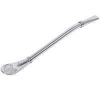 Cuillère à Boire en Acier Inoxydable pailles cuillères Mate Filtre à Paille infuseur à thé à Feuilles Mobiles passoire à Bar Agitation pailles, Couleur Argent Durable and Fashion