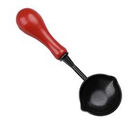 Cuillère à cacheter de cire, cuillère chauffante anti-adhésive, cuillère à cacheter de couleur feu anti-adhésive avec manche en bois