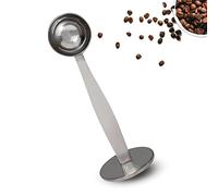 Cuillère à café 2 en 1 en acier inoxydable 304, cuillère à mesurer avec fond pressé pour presse à grains de café (argent, 15 ml)