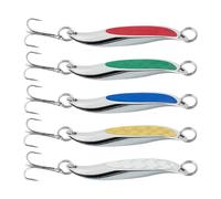 Cuillère à café Da,Équipement rotatif en métal dur - Lot de 5 pièces pour Perches et truites | Pour eaux douces et salées Lac Rivière Bateau Kayak Riva Truite Perche Saumon Poisson Chat