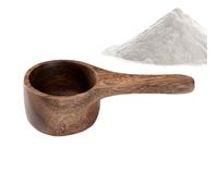 Cuillère à café en bois - 42 ml - Cuillère doseuse en noyer | Mini réutilisable et portable pour les grains de café, les grains moulus, le thé | Cuillère pour sucre, thé, farine, protéines, sel