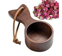 Cuillère à café en bois, cuillère doseuse à café, pelle en bois pour bocaux, design ergonomique en queue de poisson, cuillère à café avec bracelet en cuir lisse, outil de