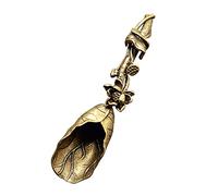 Cuillère à café en laiton motif fleur de lotus vintage - Cuillère à dessert - Pour mélanger le sucre, la crème glacée - Cuillère à café - Pour la Saint-Valentin, la fête des mères, Pâques, un
