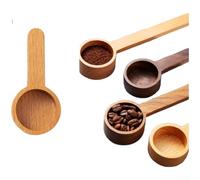 Cuillère à café en noyer noir naturel pour une portion précise des grains moulus pour le café et le contenu sec de la cuisine (A)