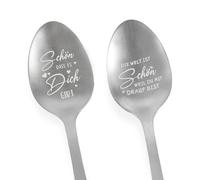 Cuillère à café personnalisable avec gravure, inscription « Schön dass es dich gibt Geschenke », cadeau d'anniversaire, cadeau d'anniversaire spécial pour femme, homme, maman, papa, grand-père