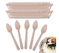 Cuillère à café - Ustensiles à dessert en bois, mélangeur de boissons chaudes, set de vaisselle biodégradable, ustensiles de service naturels | Cuillère à guimauve en bois pour boissons au chocolat et