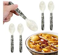 Cuillère à caviar avec poignées rondes - Easy Cleanness Ergonomic, 5 pièces, Mère de la cuillère à perles, caviar, serveur décoratif pour glace au caviar, multi-usage extérieur et intérieur Efficie