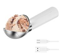Cuillère à crème glacée chauffante intelligente créative rechargeable électrique cuillère à glace auto-chauffante cuillère IP67 étanche automatique pour aliments desserts, meilleure cuillère à glace
