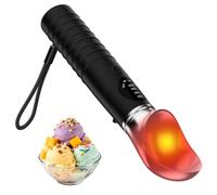Cuillère à Crème Glacée Chauffante Rechargeable,Electrique avec Affichage LED avec 3 Niveaux,étanche IP67,Chauffe à 70°C pour Glace dure, pour crème Glacée dure et plus encore (Noir)