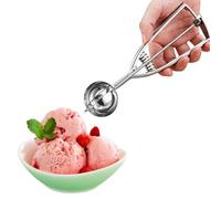 Cuillère à Crème Glacée, Cuillère à Biscuits Multi-Usages en Acier Inoxydable avec Déclencheur, Cuillère à Crème Glacée Boule de Melon Outil de Cuisine pour la Cuisson(L)
