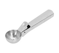 Cuillère à crème glacée, cuillère à boule de crème glacée en acier inoxydable résistante au lave-vaisselle avec gâchette pour fruits, yaourt glacé, gelatos, coupes glacées (Argent)