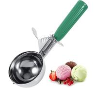 Cuillère à crème glacée - Cuillère cuillère à crème glacée à fruits en acier inoxydable pratique avec outil de cuisine en plastique (Couleur : Green-6.5cm)