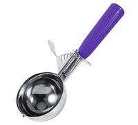 Cuillère à crème glacée - Cuillère cuillère à crème glacée à fruits en acier inoxydable pratique avec outil de cuisine en plastique (Couleur : Purple-4.2cm)