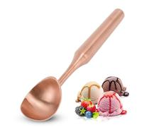 Cuillère à crème glacée, cuillère en acier inoxydable 304 de 8 pouces, professionnelle en métal pour sorbets, biscuits, facile à utiliser et à nettoyer (Or Rose)
