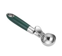 Cuillère à crème glacée en acier inoxydable - Cuillère à crème glacée - Cuillère à crème glacée - Cuillère à crème glacée domestique - Vert - 19,5 x 4,6 cm