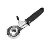 Cuillère à crème glacée en acier inoxydable, cuillère biscuits, boule de fruits au Melon, Anti-, Compatible avec les glaces, yaourts et coupes glacées(Black)