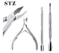 Cuillère À Cuticules Professionnelle Pièce/Ensemble, Ciseaux À Pinces En Acier Inoxydable Pour Manucure, Outil Pour Enlever Les Peaux Mortes, Nj221-03