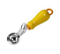 Cuillère à dessert en acier inoxydable avec poignée ergonomique et rebondissante, cuillère à crème glacée, outil rond pour boulettes de viande