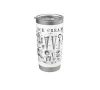 Cuillère à dessert vintage brevetée Ice Cream Lover Summer Gobelet isotherme en acier inoxydable double paroi