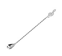Cuillère à en acier inoxydable Cuillère à cocktail avec long manche avec forme de note de musique pour tête de barre en remuant S Longues cuillères à café pour café mignonnes pour la cuisine en