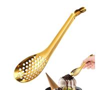 Cuillère à fente en acier inoxydable - Louche à sphérification, ustensile de service de cuisine perforé | Gadget de cuisson en or ou en argent pour les sauces aux perles de caviar, outil de drainage d