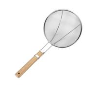 Cuillère à filtre à huile : cuillère en maille en acier inoxydable avec manche en bois, séparateur de graisse de cuisine de cuisine | Outil d'écumoire à mailles fines