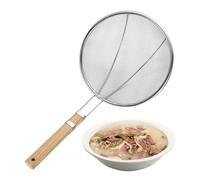 Cuillère à frire - Cuillère passoire pour écumoire, cuillère à frire | Cuillère passoire de cuisine en acier inoxydable à maille fine avec manche en bois, cuillère suspendue pour la cuisine,