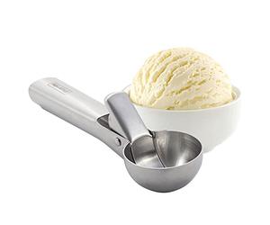 Cuillère à glace Ø 4,5 cm avec déclencheur Cuillère à glace en acier inoxydable 18 cm Moule à boule de glace Pince à glace Scoop Pelle à crème glacée Cuillère à biscuits