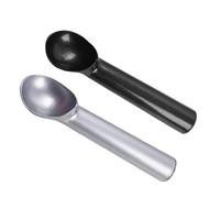 Cuillère à glace, 18 cm, antiadhésive, antigel, en aluminium, compatible lave-vaisselle(2pcs 1black 1sliver)