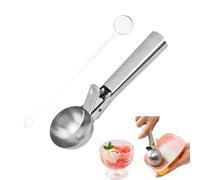 Cuillère à Glace Avec Déclencheur,Cuillères à Biscuits En Acier Inoxydable,Cuillère à Crème Glacée 4.8cm,Avec Bâtonnets De Cocktail 18cm,Pour Boule à Glace,Boulettes De Viande,Pâtisserie,Boule à Melon
