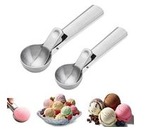 Cuillère à Glace, Boule a Glace Inox, avec Gâchette, 2 Pièces | pour Ramasser de la Crème Glacée, de la Pâte à Gâteau, des Purées