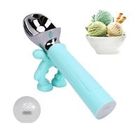 Cuillère à glace chauffante, cuillère à glace chauffante rechargeable 70 ℃, grattoir à glace chauffant avec affichage LED pour crème glacée durcie, gelato, sorbet (Bleu ciel)