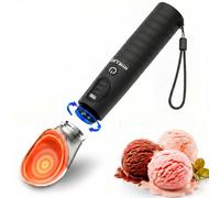 Cuillère à glace chauffante, cuillère à glace électrique rechargeable avec écran LED, chaleur portable à 4 niveaux 40-70 °C, 2500 mAh pour glace dure, convient au lave-vaisselle