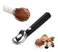 Cuillère à Glace Chauffante Électrique, Portionneuse à Glace Professionnelle Auto-Chauffante en Acier Inox pour Glaces Dures (Noir)