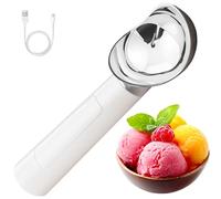 Cuillère à glace chauffante rechargeable - Cuillère électrique de 56,7 g avec fonction de chauffage et de chauffage automatique jusqu'à 158 degrés - Étanche à déclenchement automatique de la chaleur