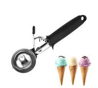 Cuillère à Glace, Cuillère à Glace en Acier Inoxydable 304, Cuillere a Glace Professionnelle, Boule a Glace Convient La Pâte à Biscuits La Crème Glacée, Lave-vaisselle,Noir