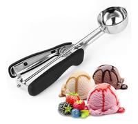 Cuillere a glace,Cuillere glace boule 5cm,Matériau en acier inoxydable, parfait pour la crème glacée, les boules de melon, les boulettes de viande, les gâteaux, la pâte à biscuits et le riz