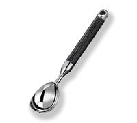 Cuillère à glace en acier inoxydable 304 - Cuillère à glace avec poignée en bois avec trou de suspension