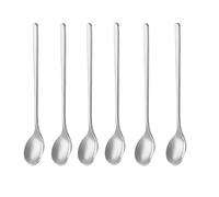 Cuillère à glace en acier inoxydable 304 - monobloc, robuste et compatible lave-vaisselle - poignée ergonomique (6, Argent)