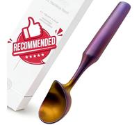 Cuillère à glace en acier inoxydable 304 - monobloc, robuste et compatible lave-vaisselle - poignée ergonomique (1, Violet fantôme)