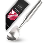 Cuillère à glace en acier inoxydable 304 - monobloc, robuste et compatible lave-vaisselle - poignée ergonomique (1, Argent)